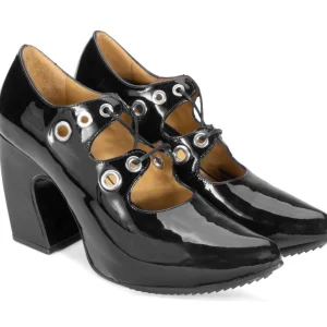 Women's^Fluevog Shoes Monza | Platform Heel With Laces Black