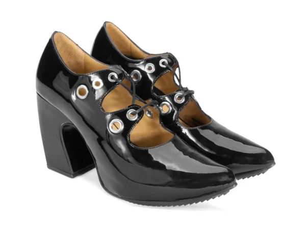 Women's^Fluevog Shoes Monza | Platform Heel With Laces Black