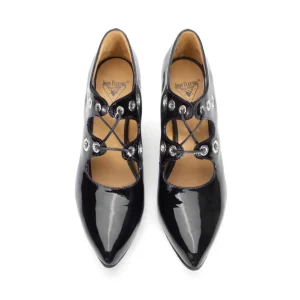 Women's^Fluevog Shoes Monza | Platform Heel With Laces Black