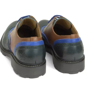 Men's^Fluevog Shoes Nathaniel | Double Wingtip Derby Green/Blue/Brown