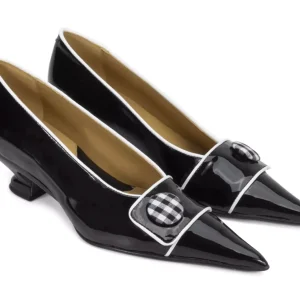 Women's^Fluevog Shoes Naura | Elegant Pump With Button Black