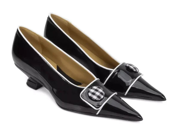 Women's^Fluevog Shoes Naura | Elegant Pump With Button Black