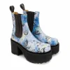Women's^Fluevog Shoes Nerds | Platform Chelsea Boot Blue Graffiti