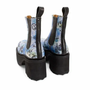 Women's^Fluevog Shoes Nerds | Platform Chelsea Boot Blue Graffiti