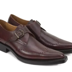 Men's^Fluevog Shoes Nordfjord | Single Monk Strap Shoe Brown