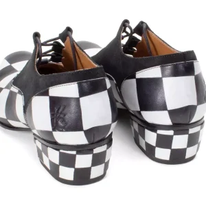 Women's^Fluevog Shoes Obero | Open Lace-Up Shoe Black/White