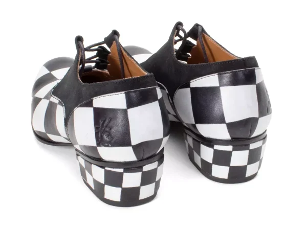 Women's^Fluevog Shoes Obero | Open Lace-Up Shoe Black/White