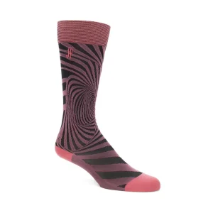 Women's^Fluevog Shoes Oberon Vog Socks | Knee-High Optical Illusion Sock Pink/Black