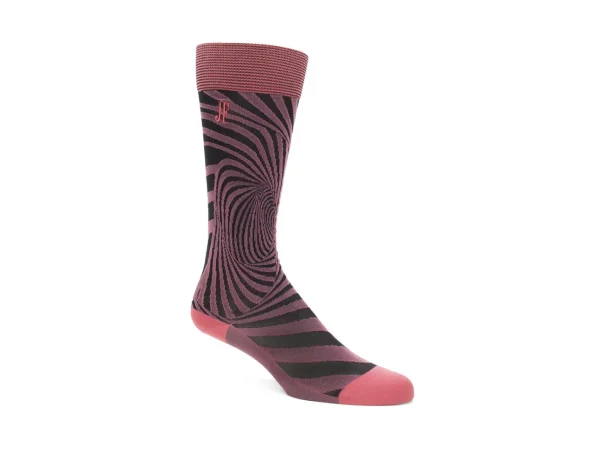 Women's^Fluevog Shoes Oberon Vog Socks | Knee-High Optical Illusion Sock Pink/Black