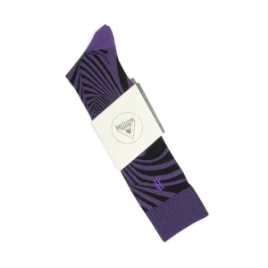 Women's^Fluevog Shoes Oberon Vog Socks | Knee-High Optical Illusion Sock Purple/Black