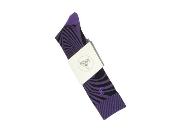 Women's^Fluevog Shoes Oberon Vog Socks | Knee-High Optical Illusion Sock Purple/Black