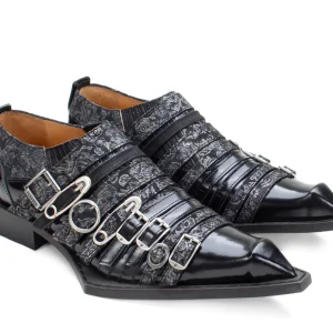 Men's^Fluevog Shoes Ozzy | Slip-On Swordfish Buckle Shoe Black