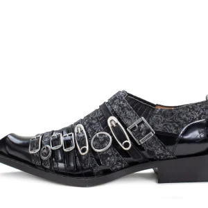 Men's^Fluevog Shoes Ozzy | Slip-On Swordfish Buckle Shoe Black