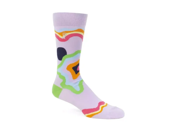 Women's^Fluevog Shoes Pan Vog Socks | Pattern Sock Purple/Multi