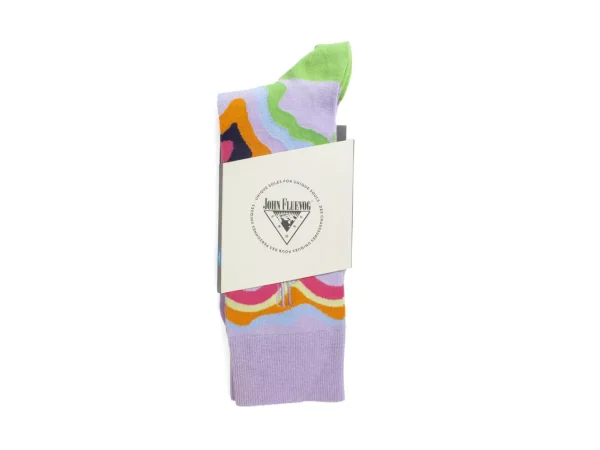 Women's^Fluevog Shoes Pan Vog Socks | Pattern Sock Purple/Multi