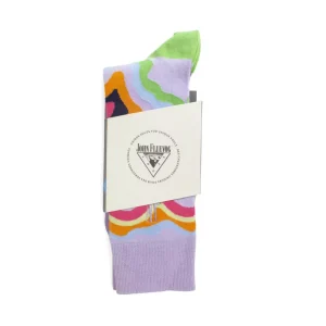 Men's^Fluevog Shoes Pan Vog Socks | Pattern Sock Purple/Multi