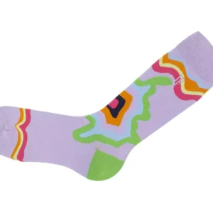 Women's^Fluevog Shoes Pan Vog Socks | Pattern Sock Purple/Multi
