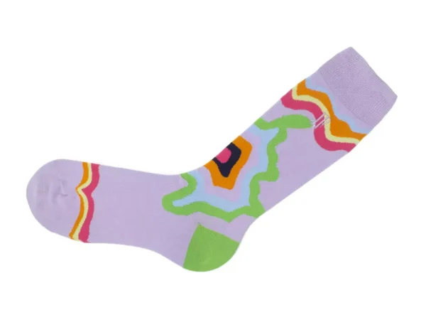 Women's^Fluevog Shoes Pan Vog Socks | Pattern Sock Purple/Multi