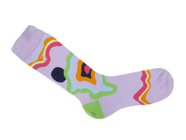 Women's^Fluevog Shoes Pan Vog Socks | Pattern Sock Purple/Multi