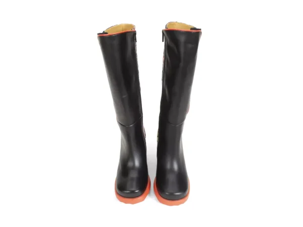 Women's^Fluevog Shoes Pare | Zip-Up Tall Boot Black/Floral