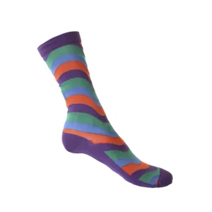 Accessories^Fluevog Shoes Peggy-Sue Vog Socks | Wave Patterned Sock Purple/Green