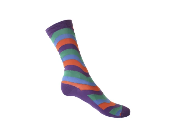 Accessories^Fluevog Shoes Peggy-Sue Vog Socks | Wave Patterned Sock Purple/Green