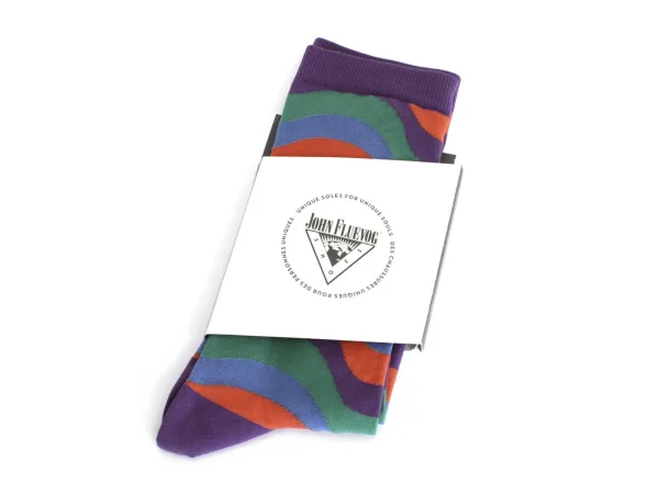 Accessories^Fluevog Shoes Peggy-Sue Vog Socks | Wave Patterned Sock Purple/Green