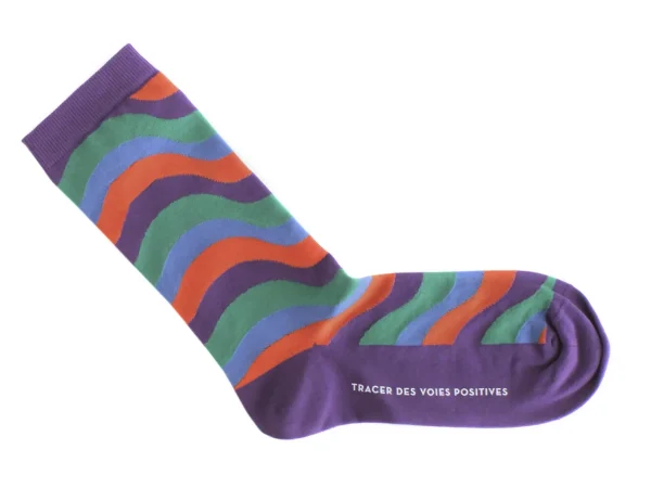 Accessories^Fluevog Shoes Peggy-Sue Vog Socks | Wave Patterned Sock Purple/Green