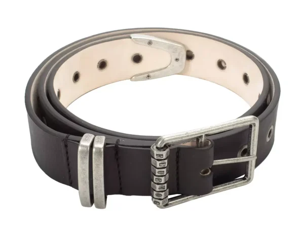 Men's^Fluevog Shoes Percivale Belt | Casual Leather Belt Black