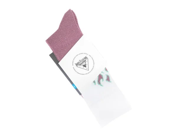 Accessories^Fluevog Shoes Pico Vog Socks | Sparkly Flame Sock White/Pink