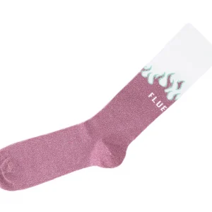 Accessories^Fluevog Shoes Pico Vog Socks | Sparkly Flame Sock White/Pink