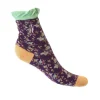 Accessories^Fluevog Shoes Purrcy Vog Socks | Floral Ruffle Sock Purple/Orange