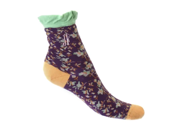 Accessories^Fluevog Shoes Purrcy Vog Socks | Floral Ruffle Sock Purple/Orange