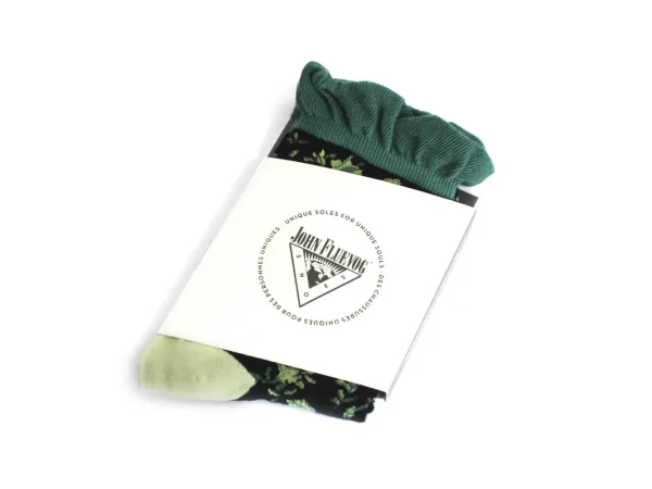 Accessories^Fluevog Shoes Purrcy Vog Socks | Floral Ruffle Sock Green/Black