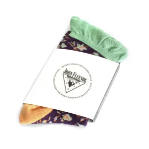Accessories^Fluevog Shoes Purrcy Vog Socks | Floral Ruffle Sock Purple/Orange