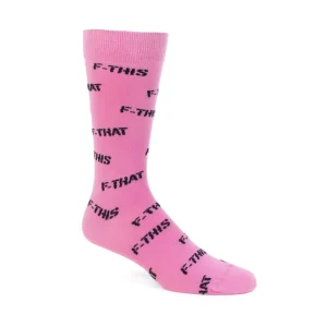 Women's^Fluevog Shoes Putzee Vog Socks | F-This F-That Sock Pink/Black