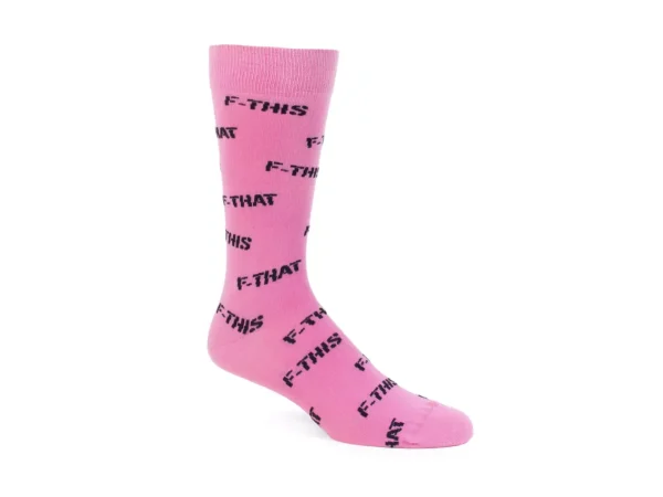 Women's^Fluevog Shoes Putzee Vog Socks | F-This F-That Sock Pink/Black
