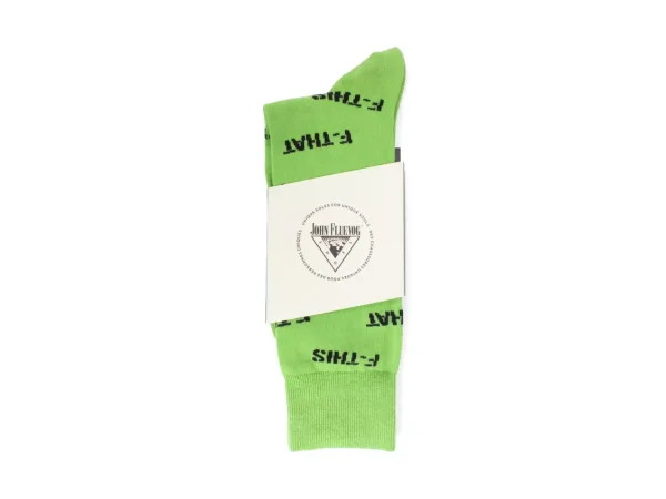 Accessories^Fluevog Shoes Putzee Vog Socks | F-This F-That Sock Green/Black
