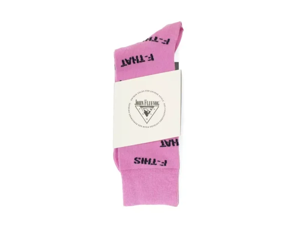Men's^Fluevog Shoes Putzee Vog Socks | F-This F-That Sock Pink/Black