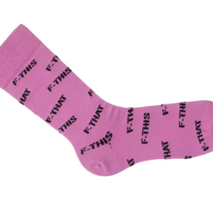 Women's^Fluevog Shoes Putzee Vog Socks | F-This F-That Sock Pink/Black