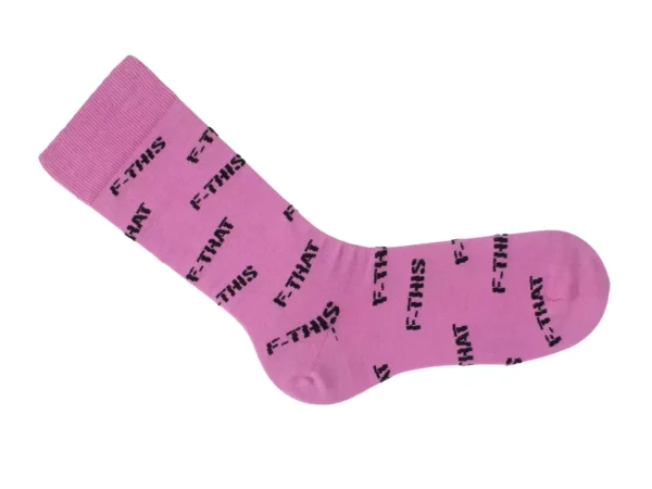 Women's^Fluevog Shoes Putzee Vog Socks | F-This F-That Sock Pink/Black