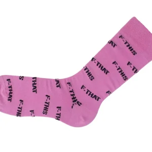 Men's^Fluevog Shoes Putzee Vog Socks | F-This F-That Sock Pink/Black