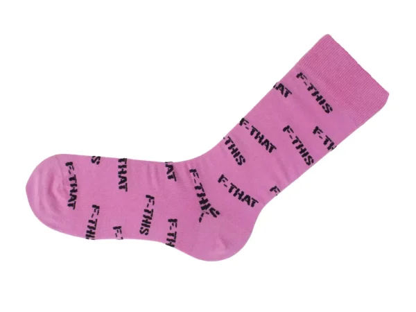 Women's^Fluevog Shoes Putzee Vog Socks | F-This F-That Sock Pink/Black