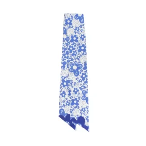 Women's^Fluevog Shoes Rebel Petal Scarf | Floral Tie Scarf Blue Floral