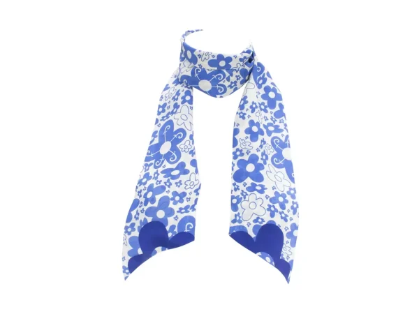 Women's^Fluevog Shoes Rebel Petal Scarf | Floral Tie Scarf Blue Floral
