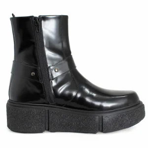 Women's^Fluevog Shoes Rheita | Platform Ankle Boot With Harness Black