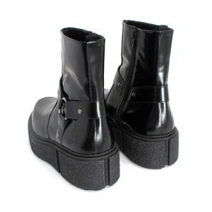 Men's^Fluevog Shoes Rheita | Platform Ankle Boot With Harness Black