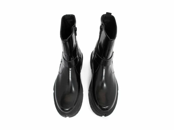 Men's^Fluevog Shoes Rheita | Platform Ankle Boot With Harness Black