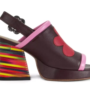 Women's^Fluevog Shoes Riverdale | Slingback Platform Heel Burgundy/Pink