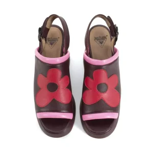 Women's^Fluevog Shoes Riverdale | Slingback Platform Heel Burgundy/Pink